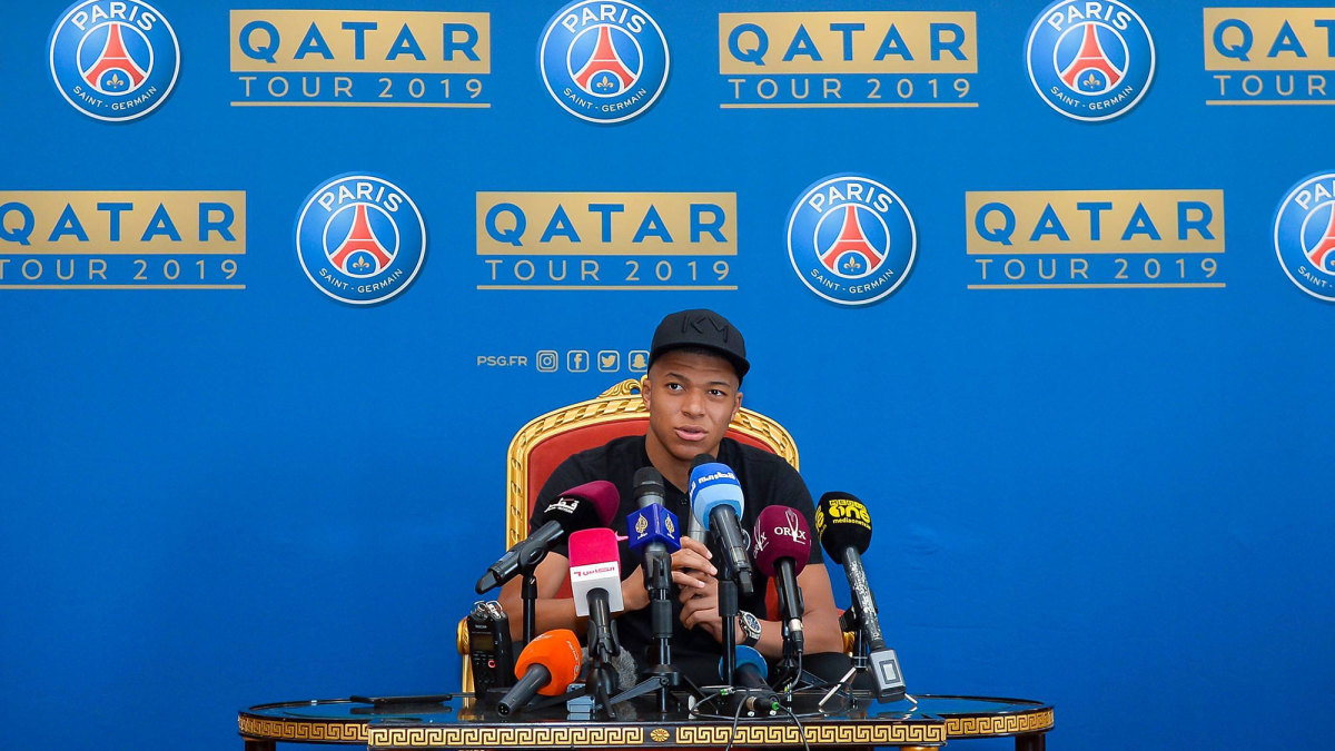 Kylian Mbappe and PSG during its Qatari tour of 2019