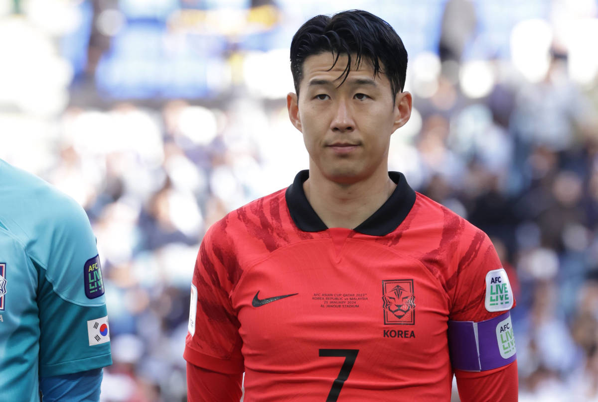 South Korea captain Son Heung-min pictured during the 2023 AFC Asian Cup in Qatar