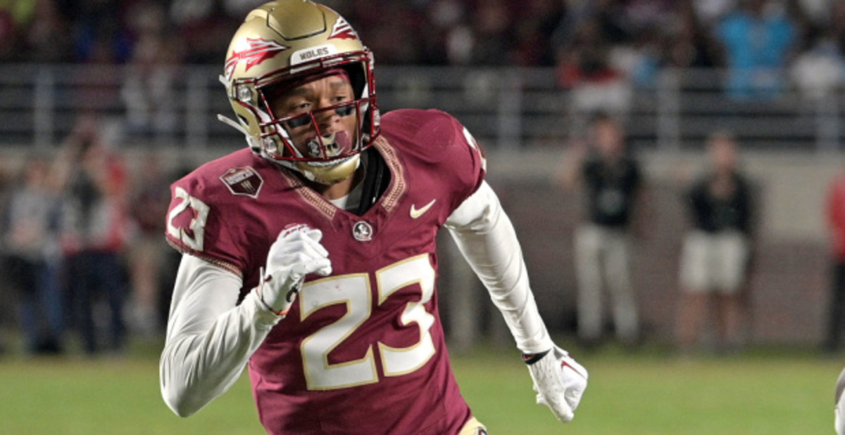 Florida State Seminoles defensive back Fentrell Cypress during a play in a college football game in the ACC.
