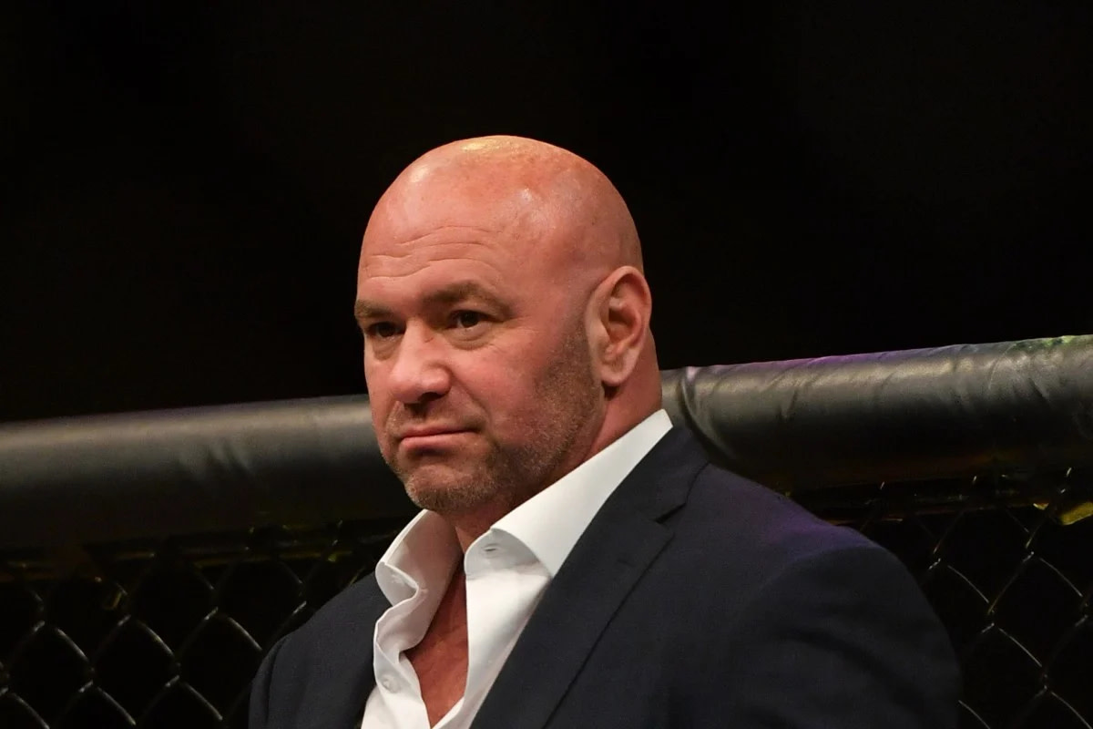 UFC CEO Dana White enters the Octagon following a fight.