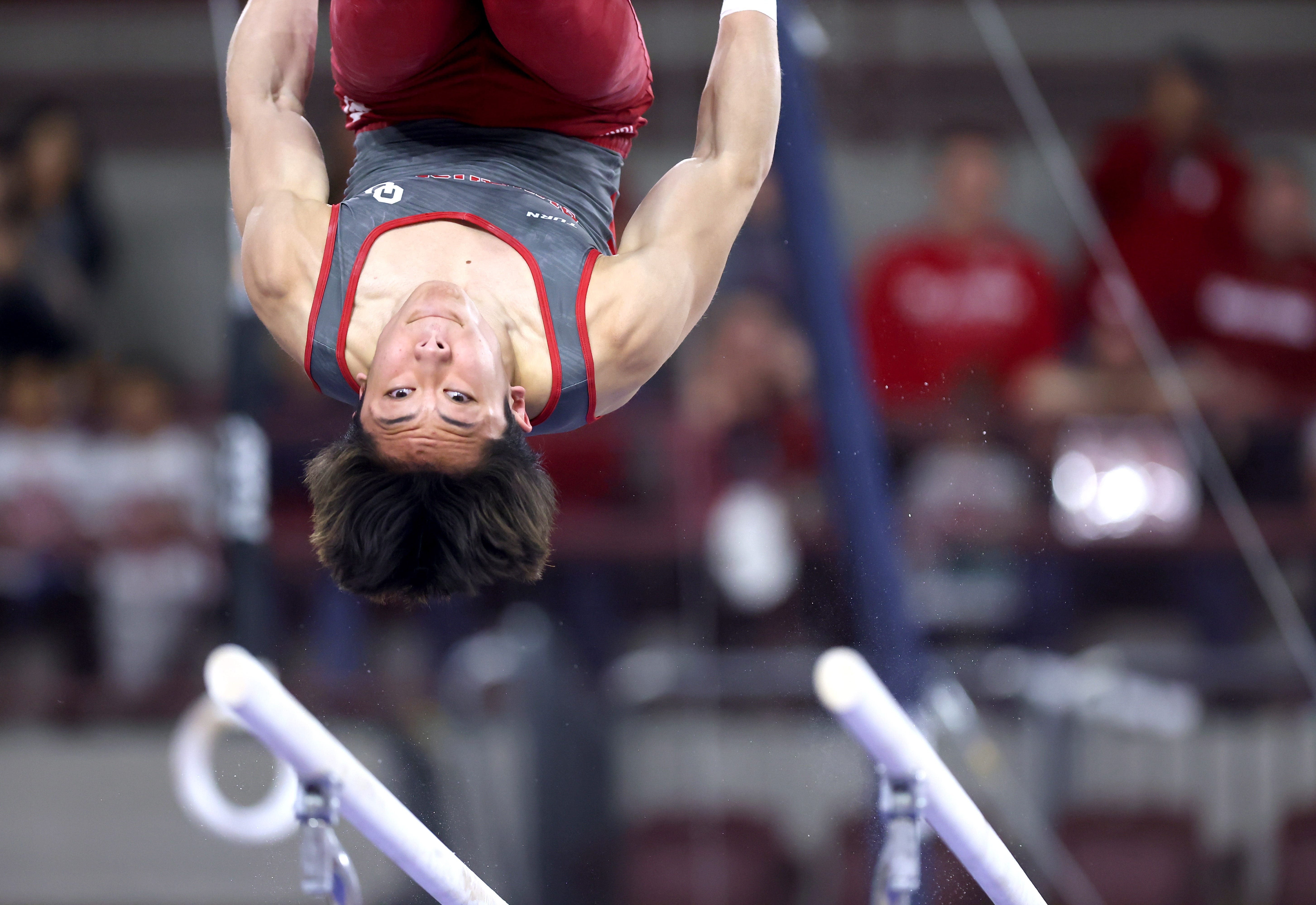 OU Gymnastics Oklahoma Tops Ohio State, Arizona State in Front of