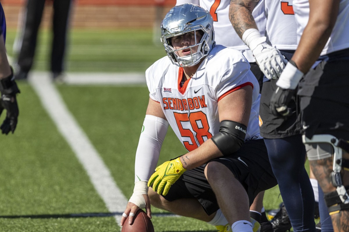 Taking advantage of new rules allowing underclassmen to participate in the Senior Bowl, Jackson Powers-Johnson shined both at center and guard in Mobile.