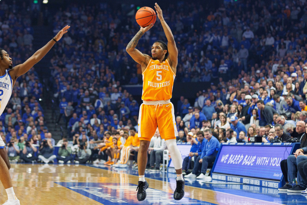 Tennessee Volunteers G Zakai Zeigler during the win over Kentucky. (Photo by Jordan Prather of USA Today Sports)