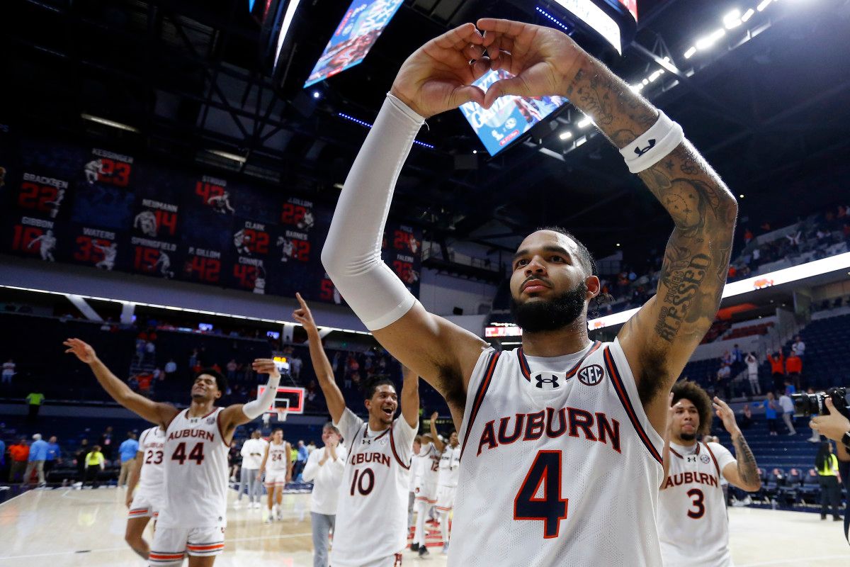 Auburn celebrates a win