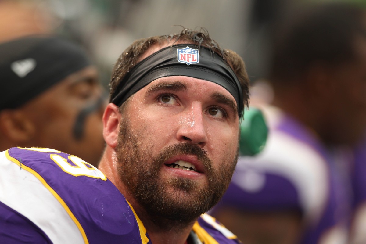 Sep 9, 2012; Minneapolis, MN, USA; Minnesota Vikings defensive end Jared Allen (69) against the Jacksonville Jaguars at the Metrodome. The Vikings defeated the Jaguars 26-23 in overtime.
