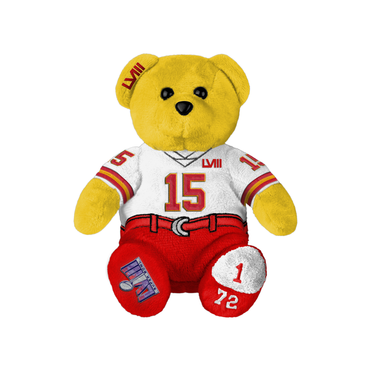 Patrick Mahomes Kansas City Chiefs Super Bowl 58 BTB Champions Team Embroidered Bear - $30