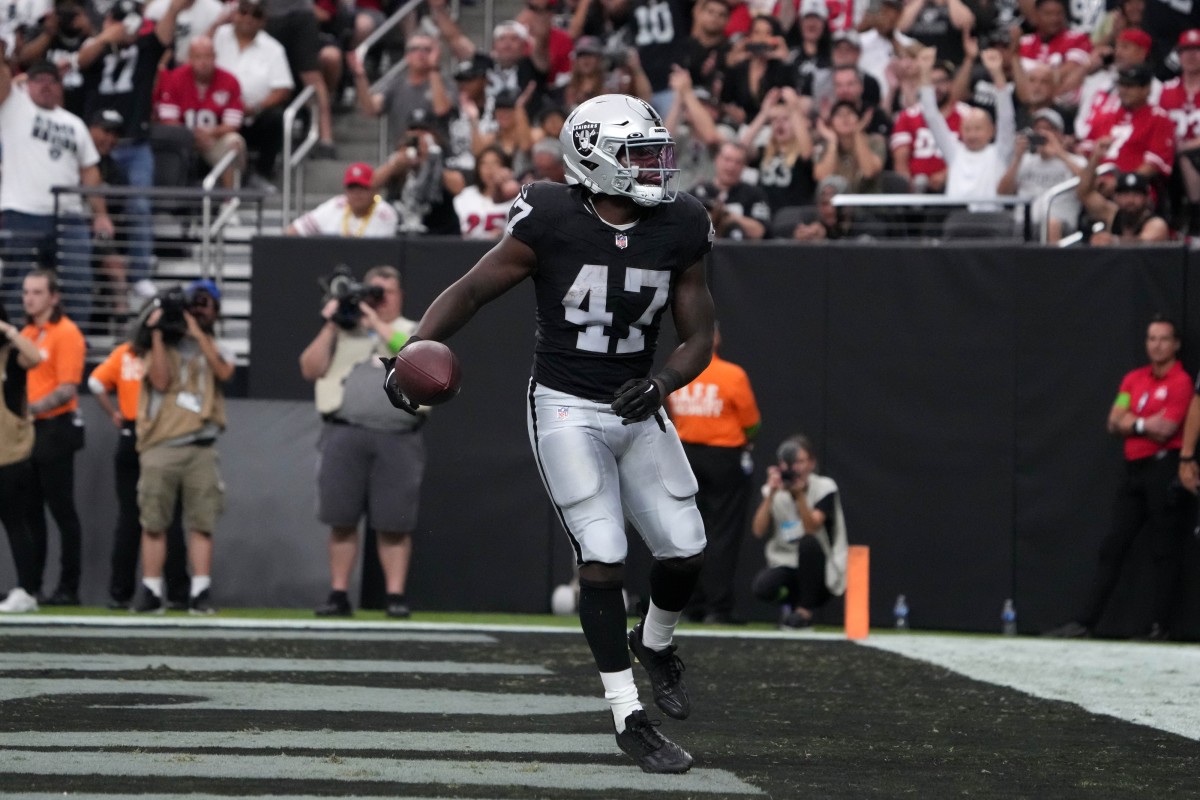 Las Vegas Raiders running back Sincere McCormick is on a one-year, $795,000 contract.