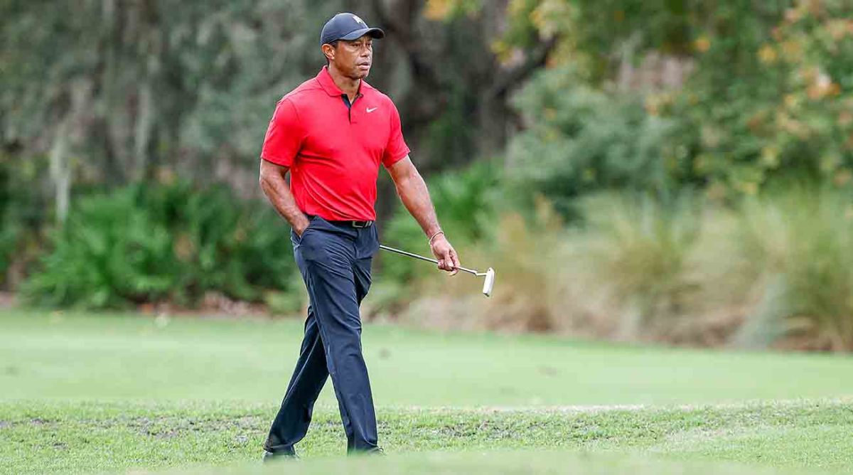 Tiger Woods is pictured during the final round of the 2023 PNC Championship at the Ritz-Carlton Golf Club in Orlando, Fla.