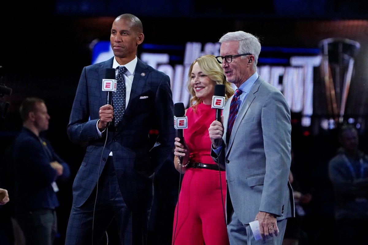ESPN announces Reggie Miller, Doris Burke and Mike Breen.