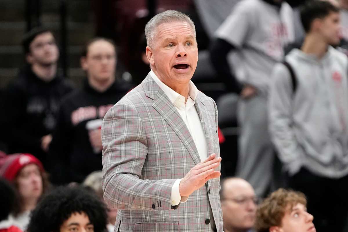 Holtmann during Ohio State's 76-73 loss to Indiana on Feb. 6, 2024.