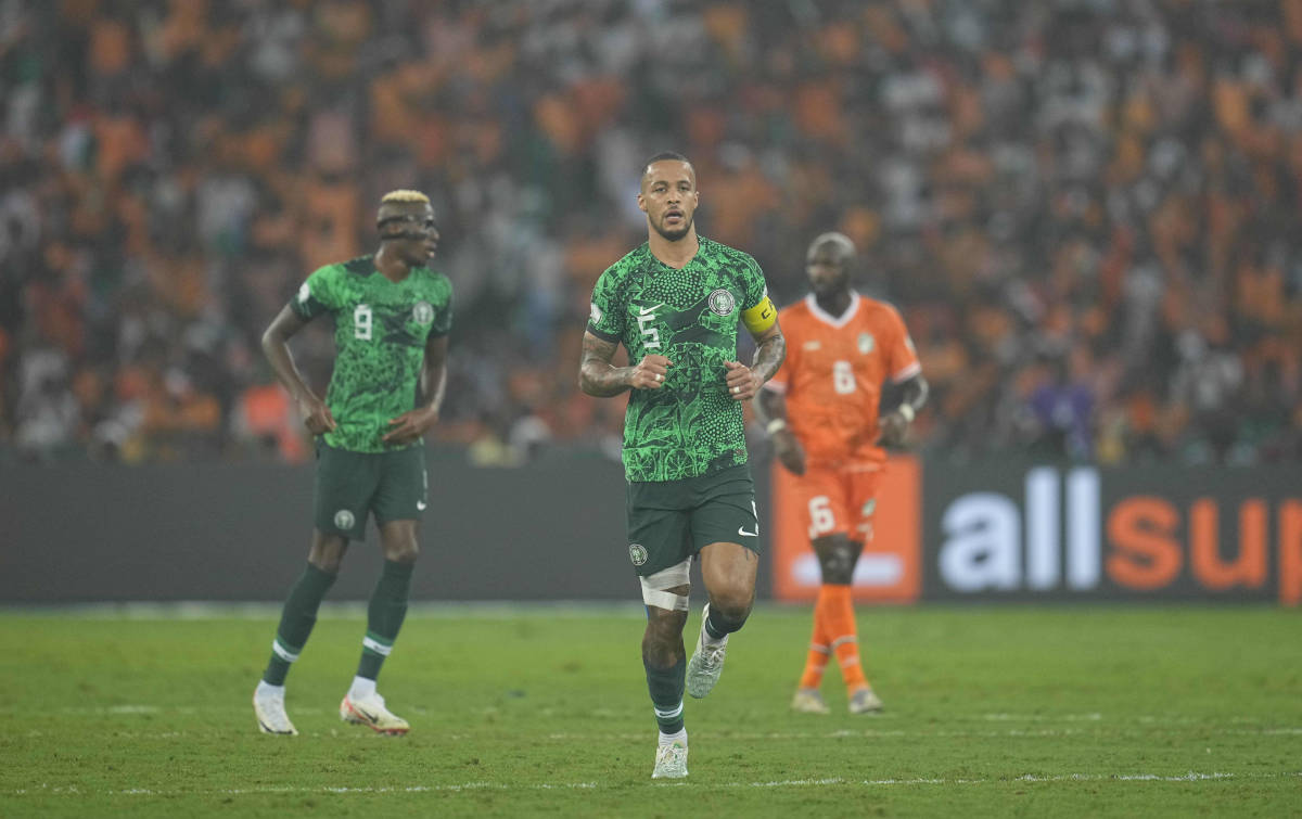 Nigeria captain William Troost-Ekong pictured (center) during the final of ACFON 2023