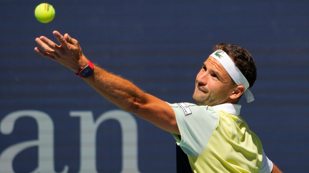 Grigor Dimitrov of Bulgaria on day four of the 2023 U.S. Open.