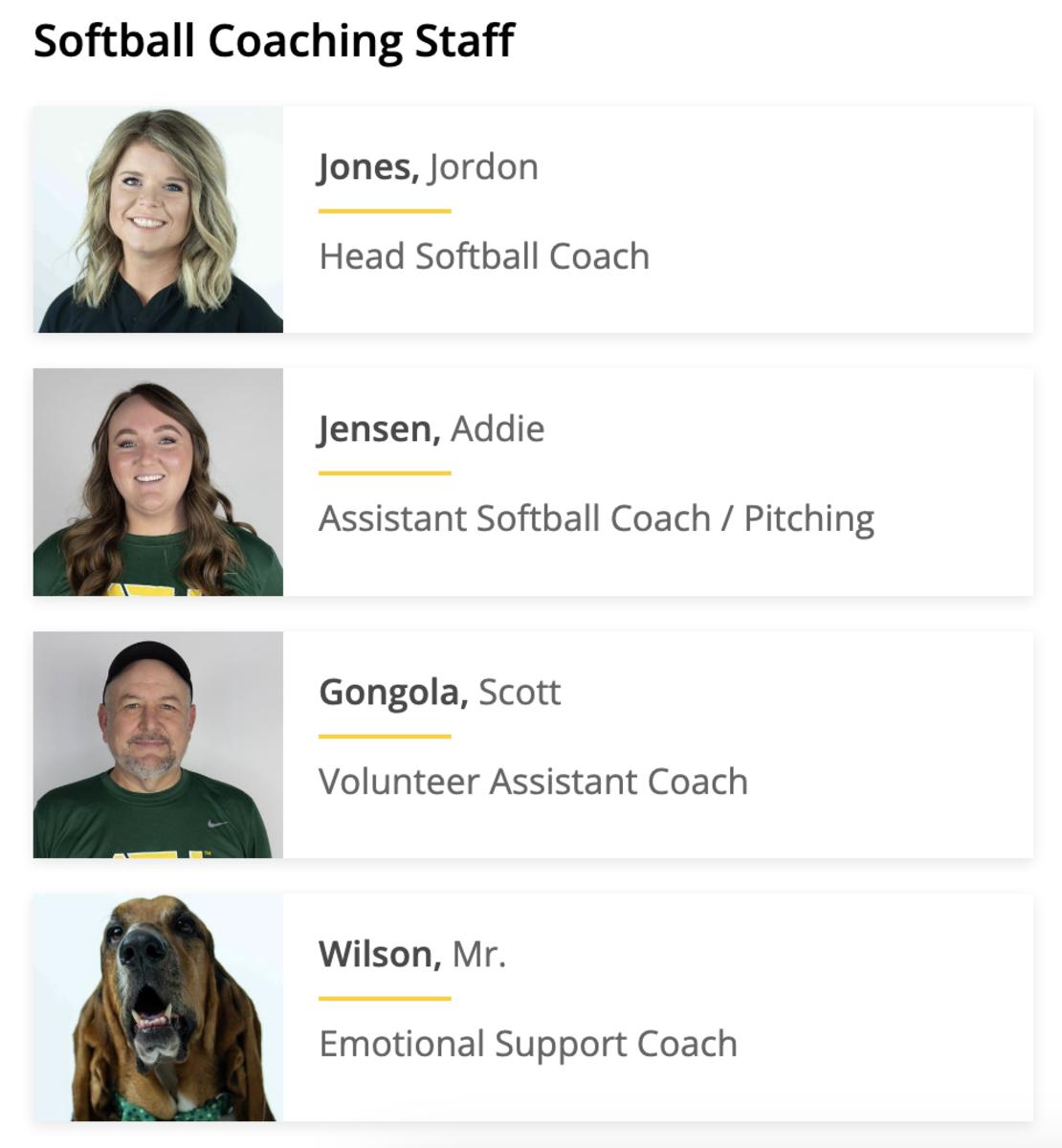 Mr. Wilson is listed on Arkansas Tech softball’s official roster.