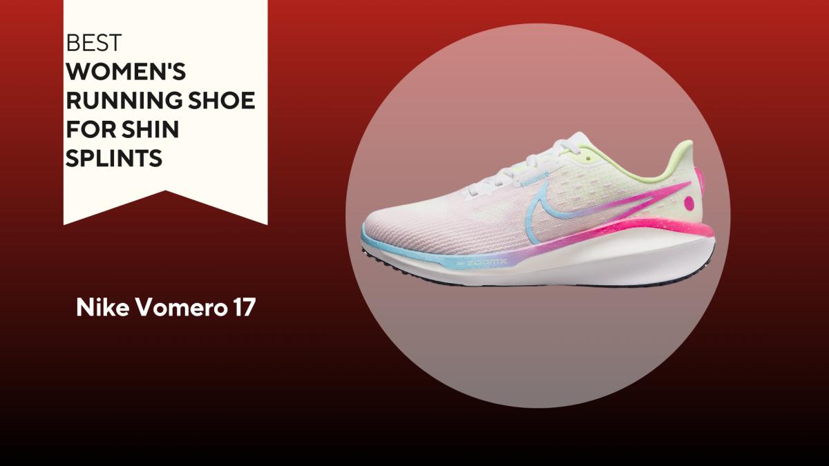 Nike Vomero 17 Womens Running Shoe on red background