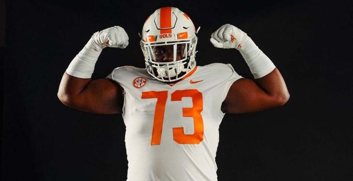 2025 4-star OT Juan Gaston during an unofficial visit to Tennessee. (Photo courtesy of Juan Gaston)