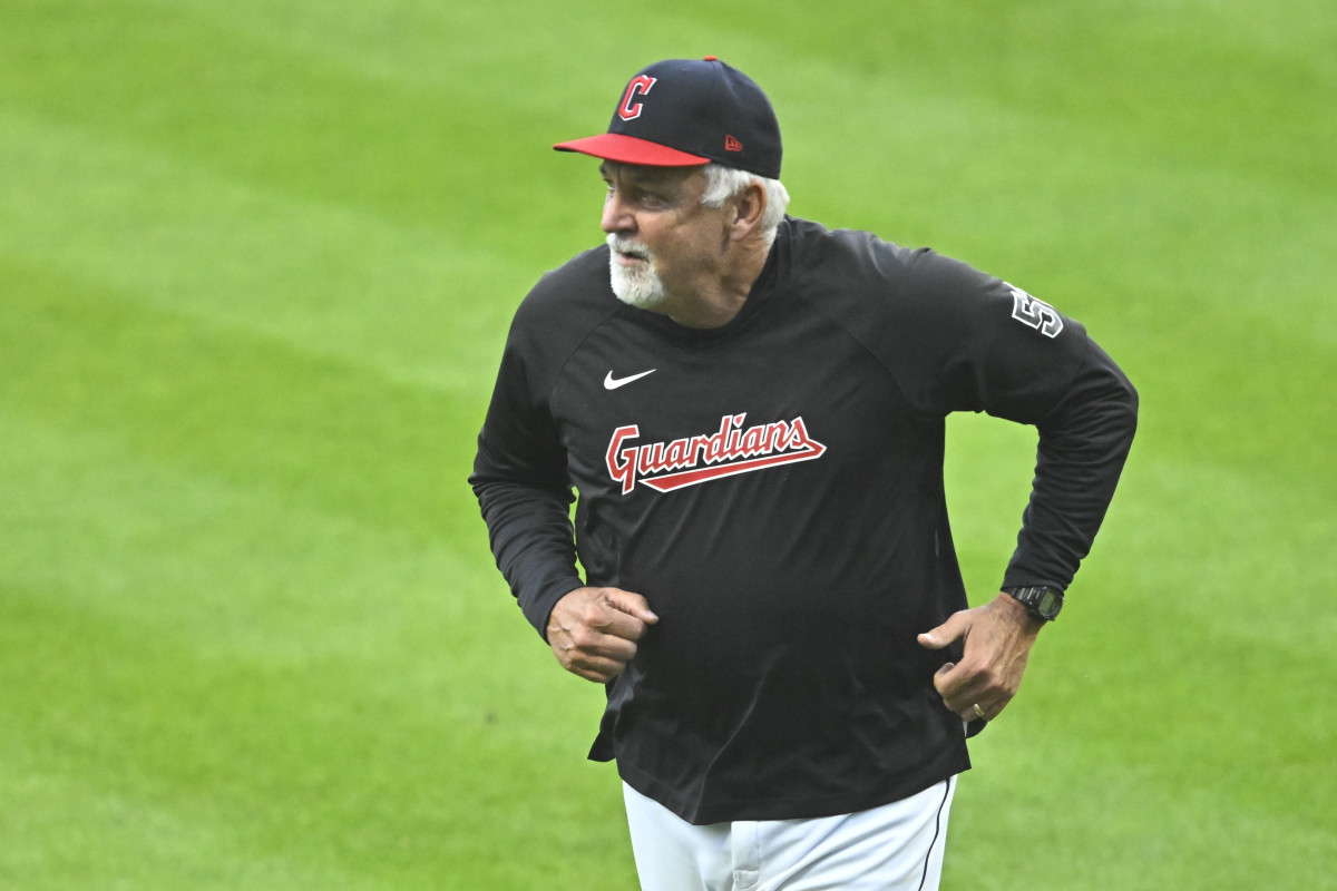 Sep 23, 2023; Cleveland, Ohio, USA; Cleveland Guardians pitching coach Carl Willis (51) runs on the field in the third inning against the Baltimore Orioles at Progressive Field.