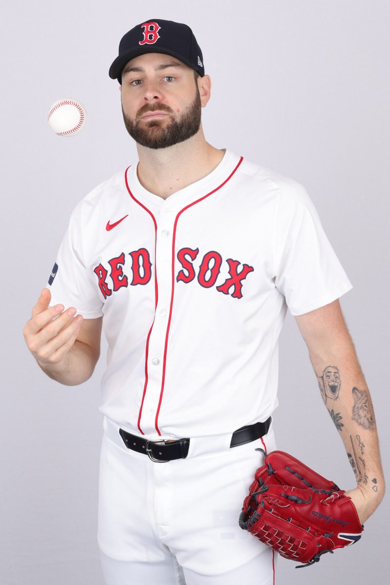 Red Sox pitcher Lucas Giolito poses for a portrait