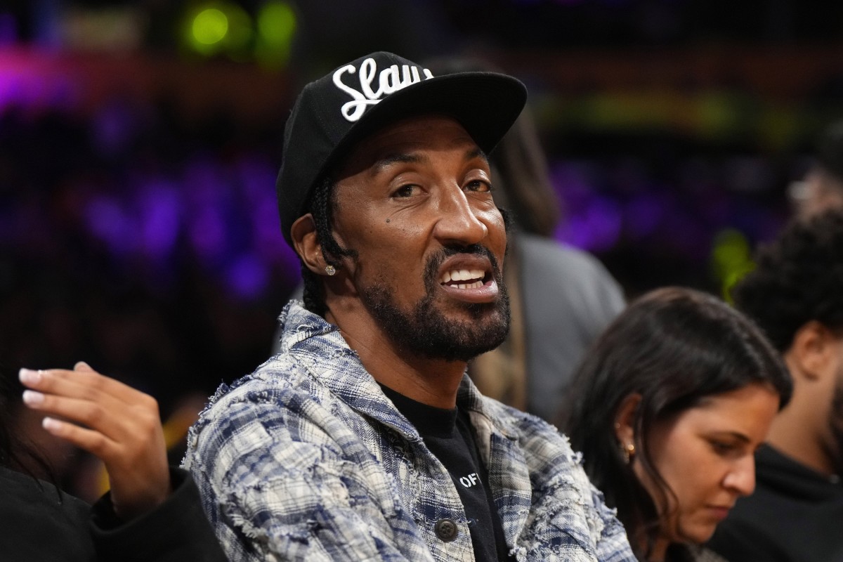 Scottie Pippen attends the game between the Los Angeles Lakers and the Charlotte Hornets at Crypto.com Arena. The Hornets defeated the Lakers 134-130.