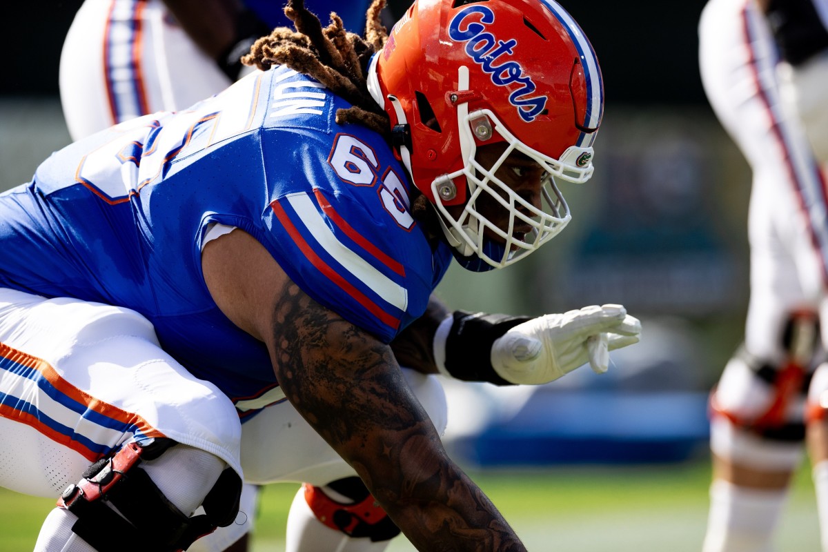Las Vegas Raiders NFL Draft prospect C Kingsley Eguakun, Florida
