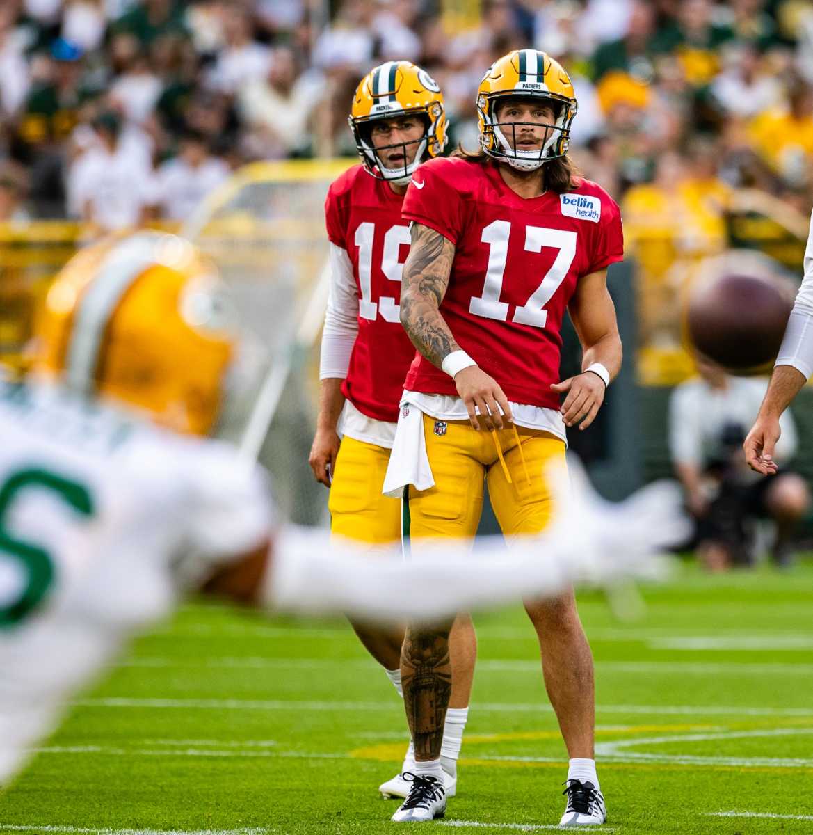 Green Bay Packers quarterback Alex McGough (17) makes a pass during Packers Family Night on Saturday, August 5, 2023, at Lambeau Field in Green Bay, Wis. Seeger Gray/USA TODAY NETWORK-Wisconsin