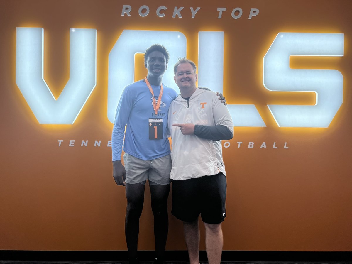 2025 4-star EDGE Jared Smith during an unofficial visit to Tennessee. (Photo courtesy of Jared Smith)