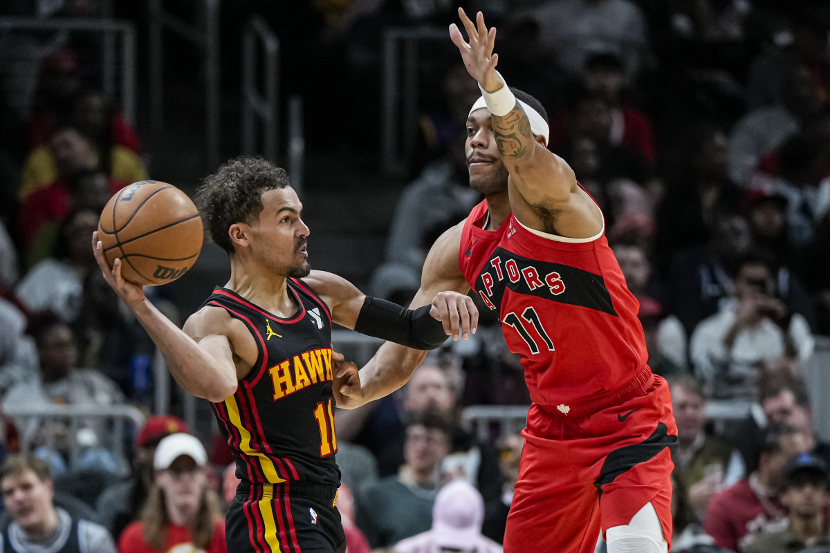 Hawks point guard Trae Young vs the Raptors