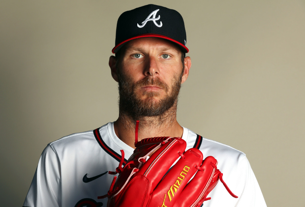Feb 23, 2024; North Port, FL, USA; Atlanta Braves starting pitcher Chris Sale (51) poses for a photo during photo day at CoolToday Park.