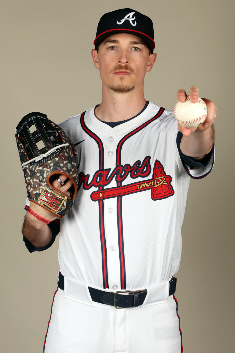 Feb 23, 2024; North Port, FL, USA; Atlanta Braves starting pitcher Max Fried (54) poses for a photo during photo day at CoolToday Park.