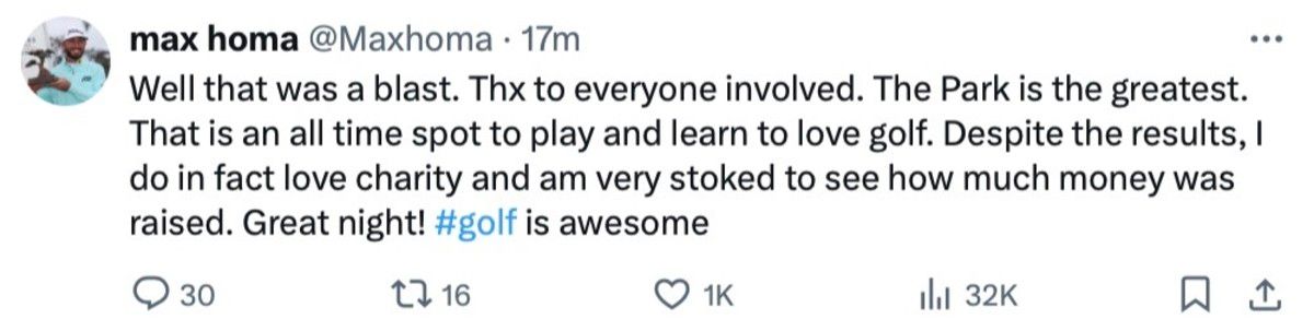Max Homa tweet