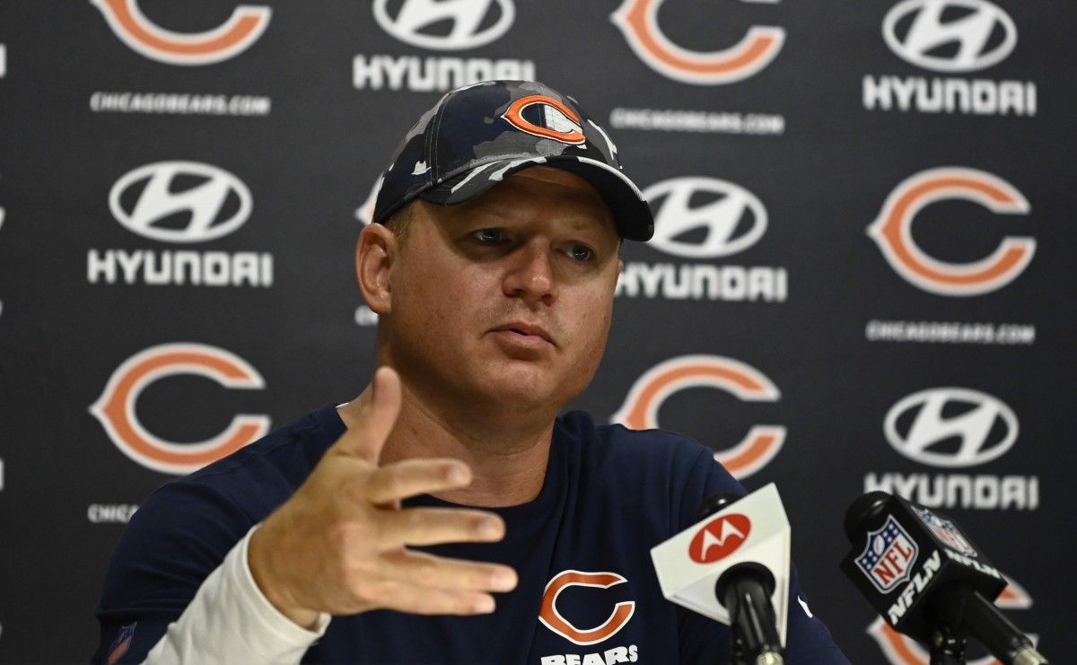 Chicago Bears Coach Matt Eberflus says offensive coordinator Luke Getsy will bring leadership to the Las Vegas Raiders.