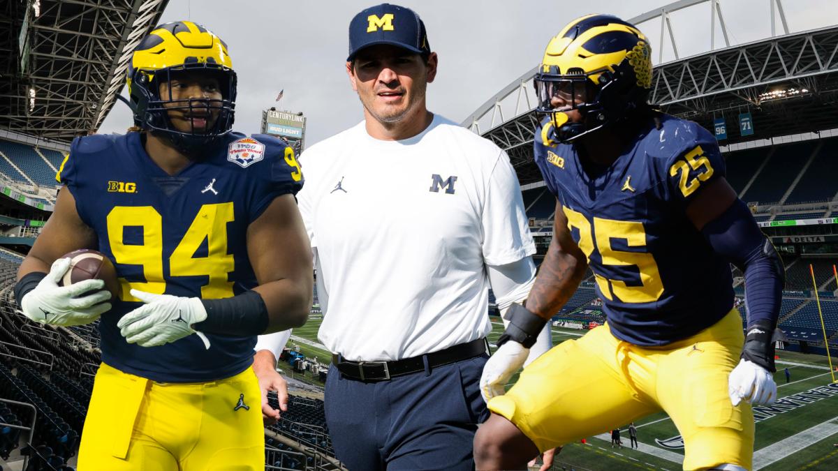 Though he only coached one year at Michigan, Mike Macdonald's influence carried over the past two years as Kris Jenkins (#94), Junior Colson (#25), and others starred for the nation's best defense.