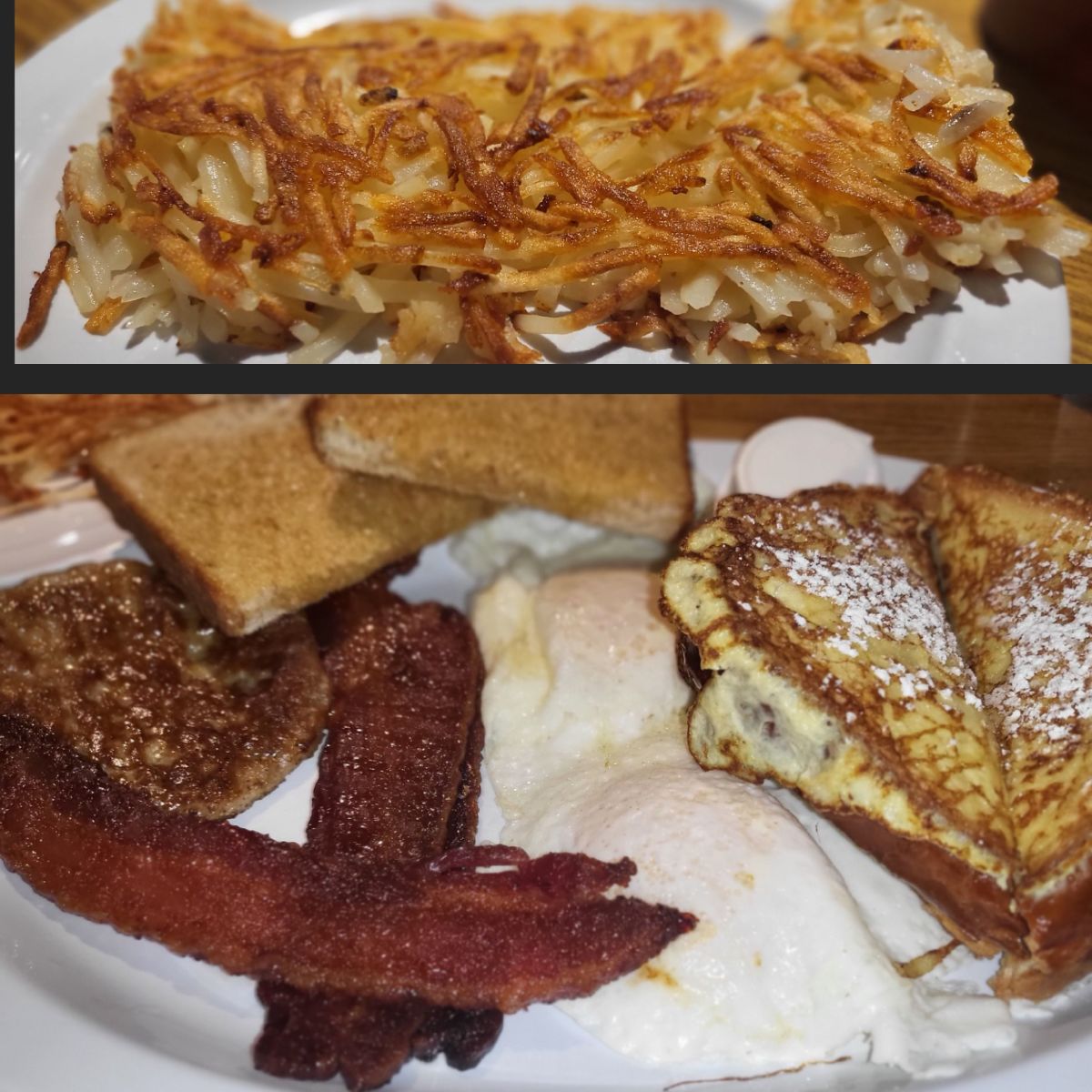 The French Toast Breakfast, with added hashbrowns and toast, is a staple option at "The Place" in Glendale, Ariz., a family-owned restaurant that has been serving tasty, scratch-made breakfast, brunch, and lunch items for more than 30 years.
