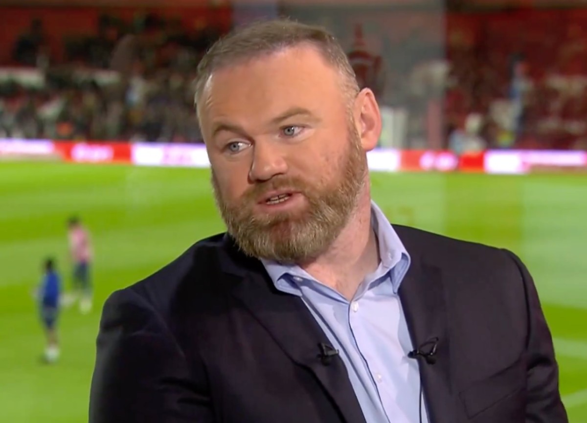 Wayne Rooney pictured during an appearance on BBC Match of the Day in February 2024