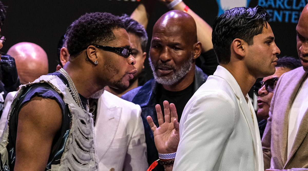 Devin Haney, Ryan Garcia trade barbs at press conference promoting their April fight.