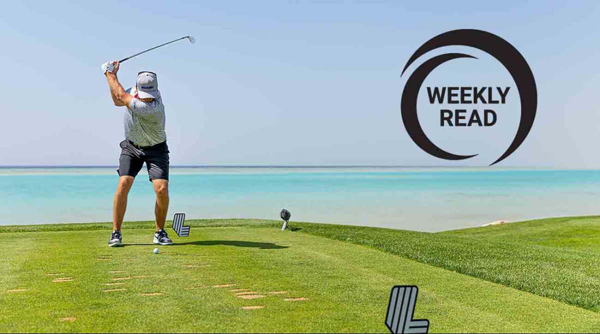 Talor Gooch of Smash GC hits his shot from the 16th tee during the first round of the 2024 LIV Golf Jeddah tournament in King Abdullah Economic City, Saudi Arabia.