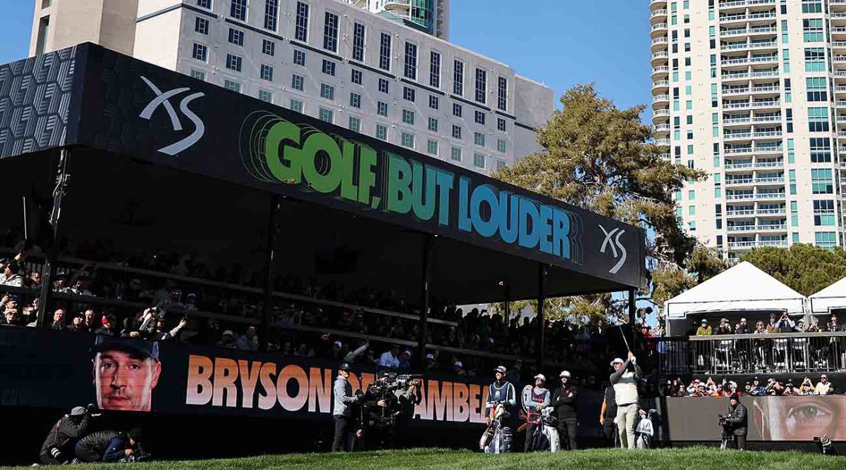 Bryson DeChambeau of Crushers GC plays during the 2024 LIV Golf Invitational Las Vegas at Las Vegas Country Club in Las Vegas, Nev.