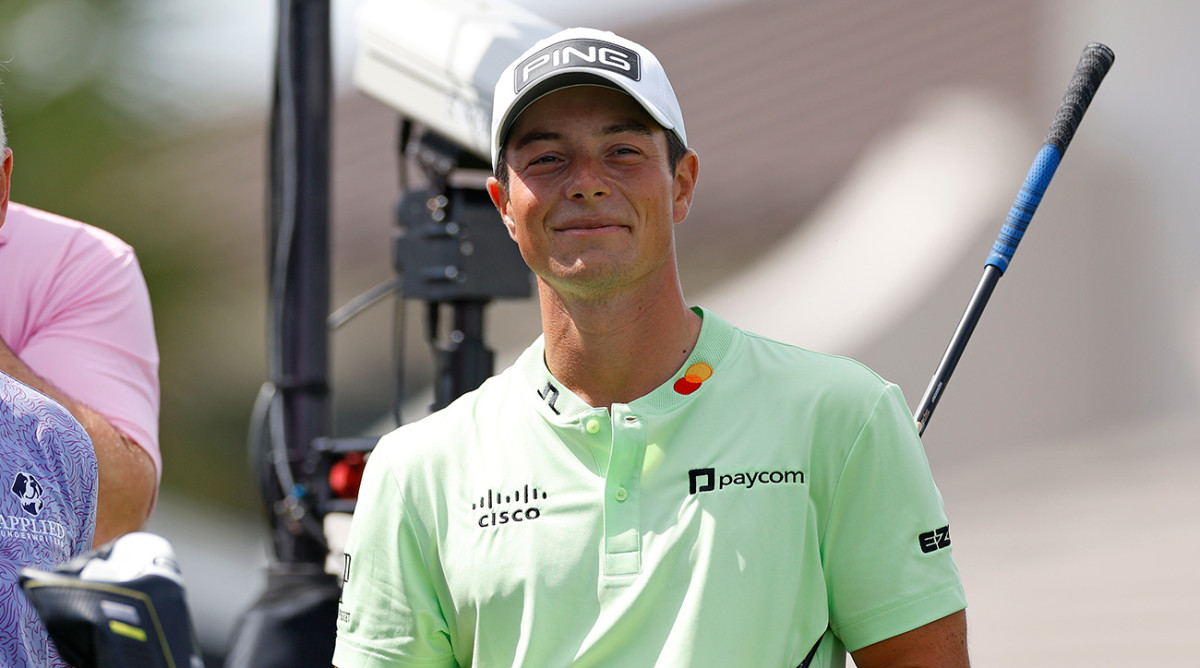 Viktor Hovland of Norway smiles during the pro-am ahead of the Arnold Palmer Invitational presented by Mastercard at Arnold Palmer Bay Hill Golf Course on March 06, 2024 in Orlando, Florida.