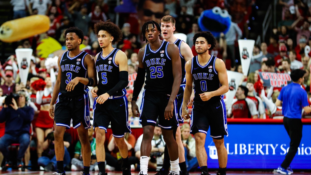 Duke Blue Devils during the first half against North Carolina State Wolfpack at PNC Arena.