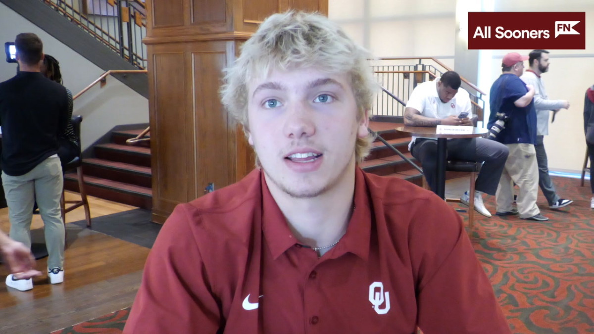 WATCH Oklahoma WR Jacob Jordan Spring Media Day Sports Illustrated