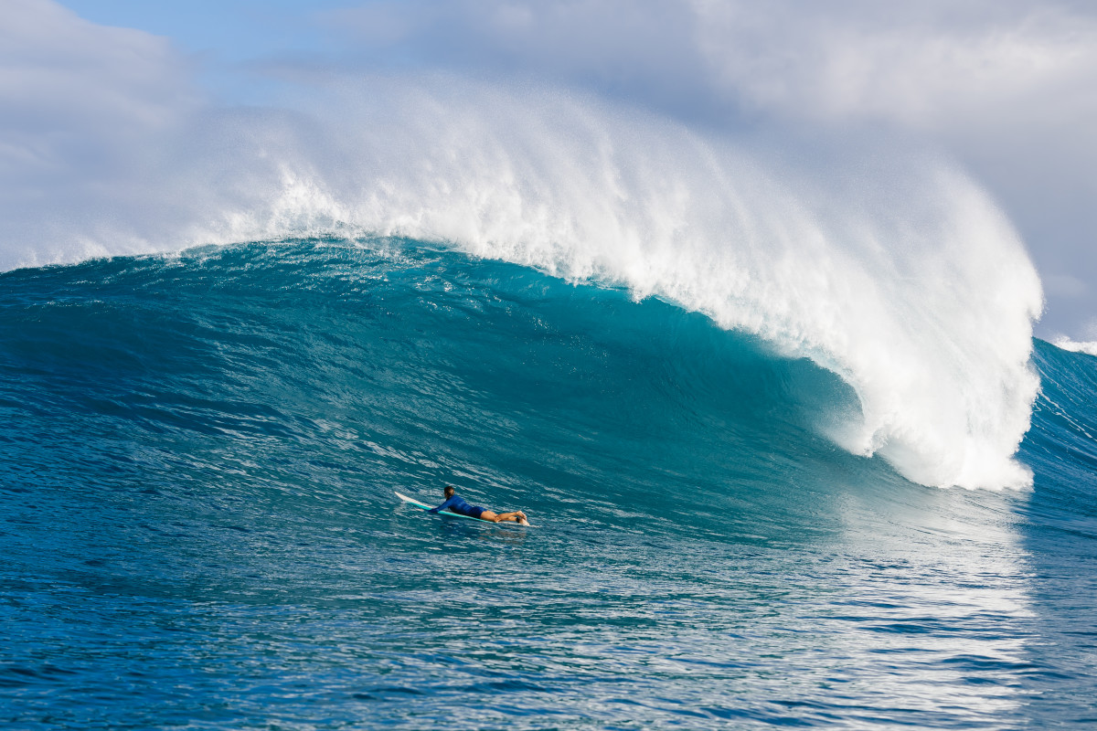 Emi Erickson in Hawaii at the Red Bull Magnitude women's big wave event.