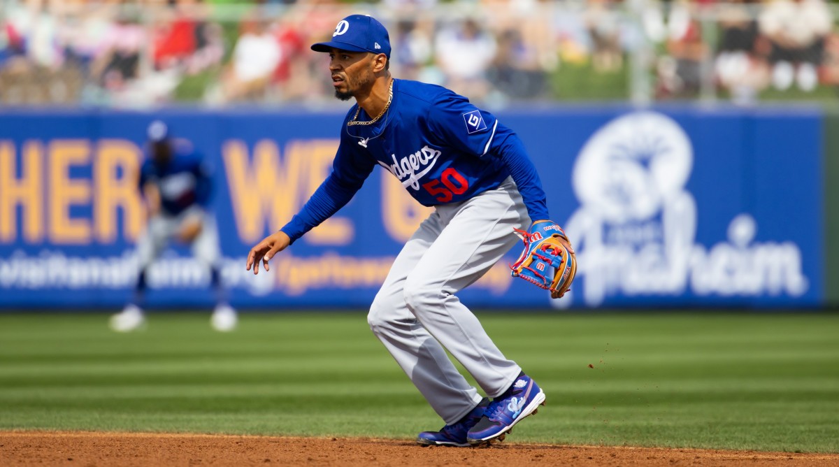 Mookie Betts in the infield