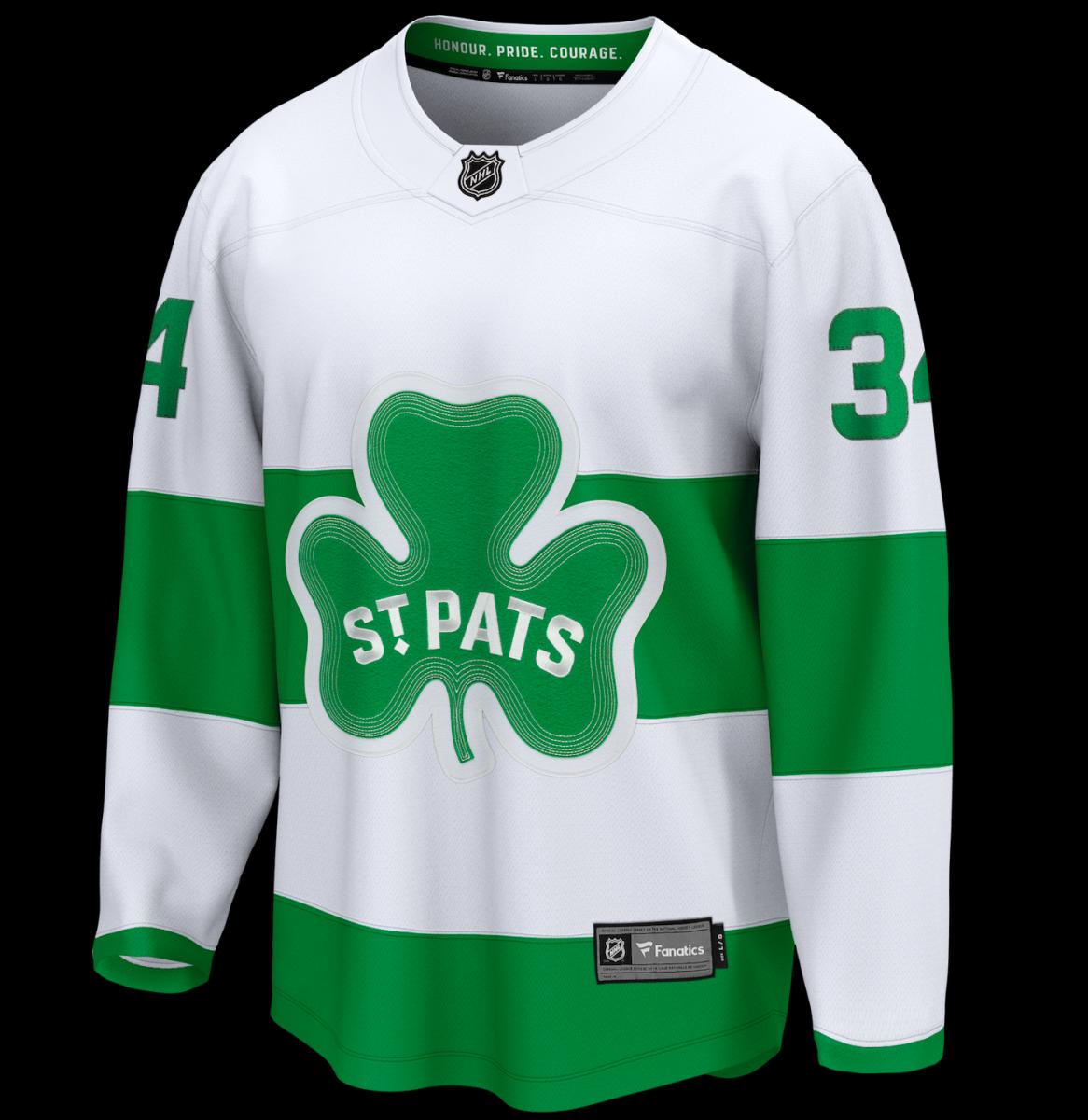 Men's Fanatics Branded Auston Matthews White Toronto Maple Leafs Alternate St. Pat's Jersey - $174.99