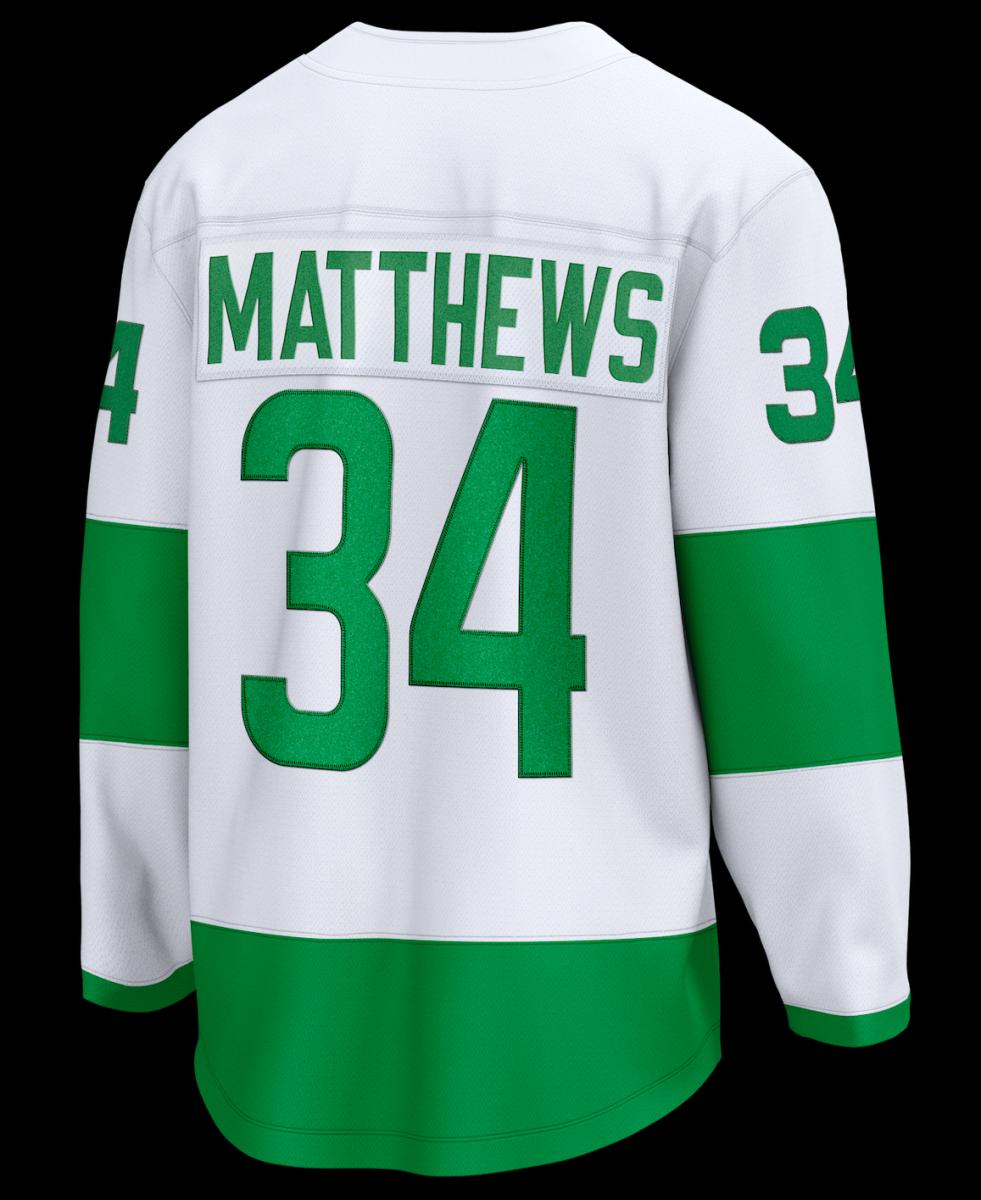 Men's Fanatics Branded Auston Matthews White Toronto Maple Leafs Alternate St. Pat's Jersey - $174.99