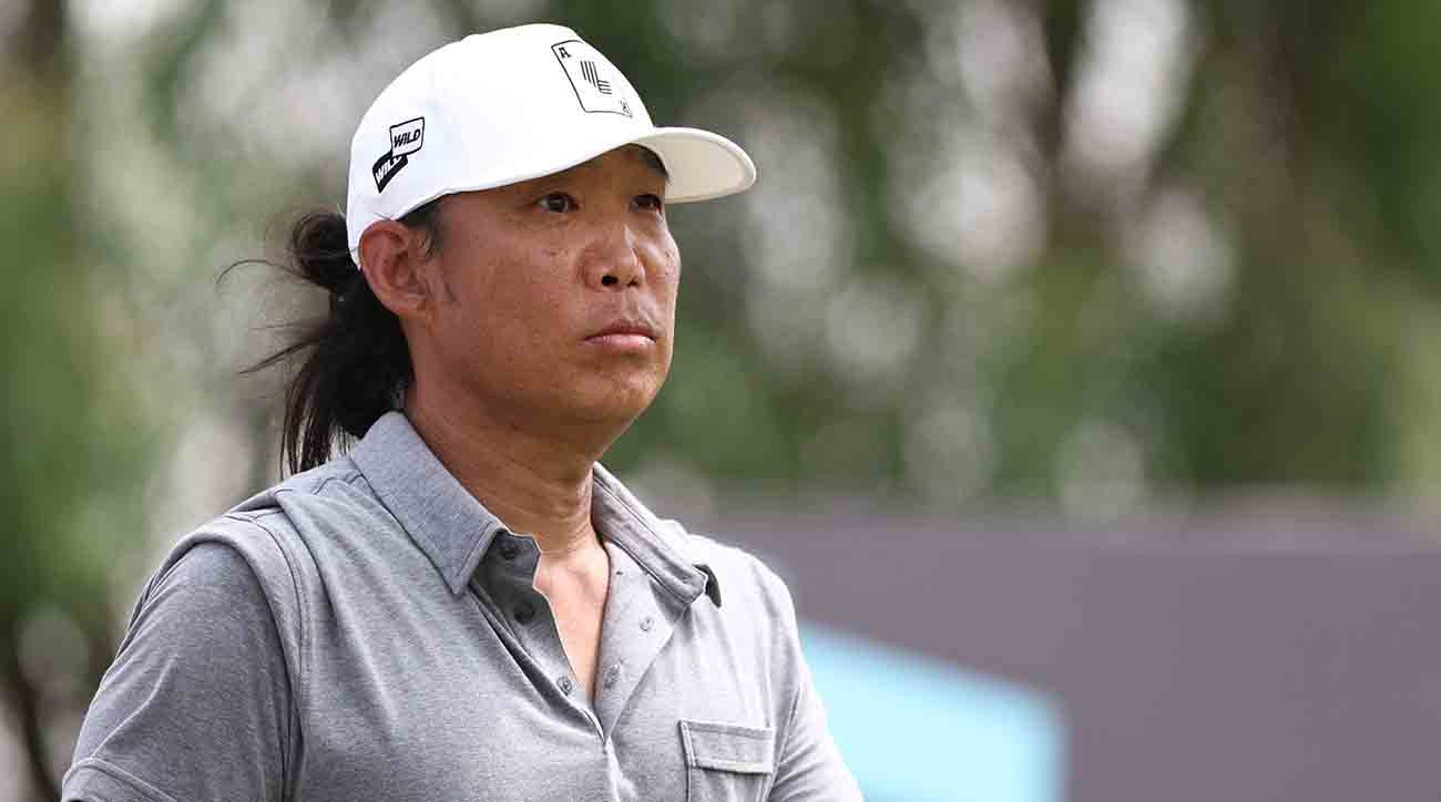 Anthony Kim is pictured during a 2024 LIV Golf event.