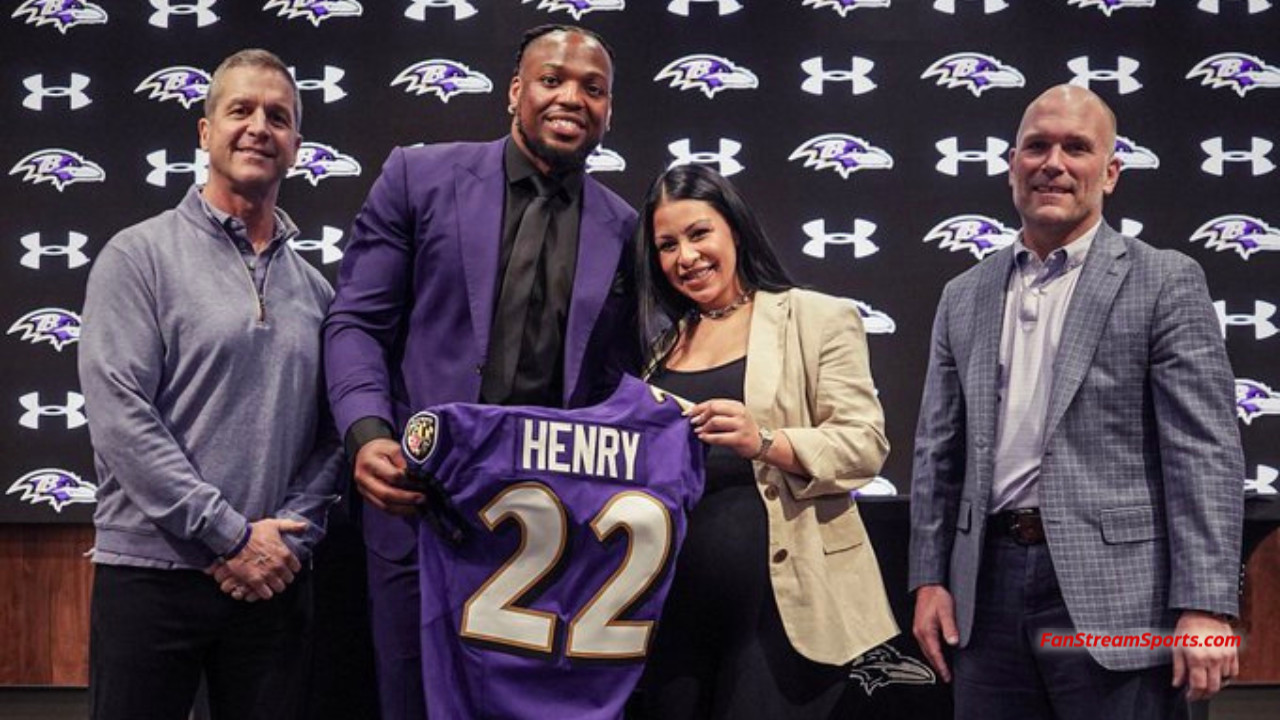 Derrick Henry at his introductory press conference on Thursday.