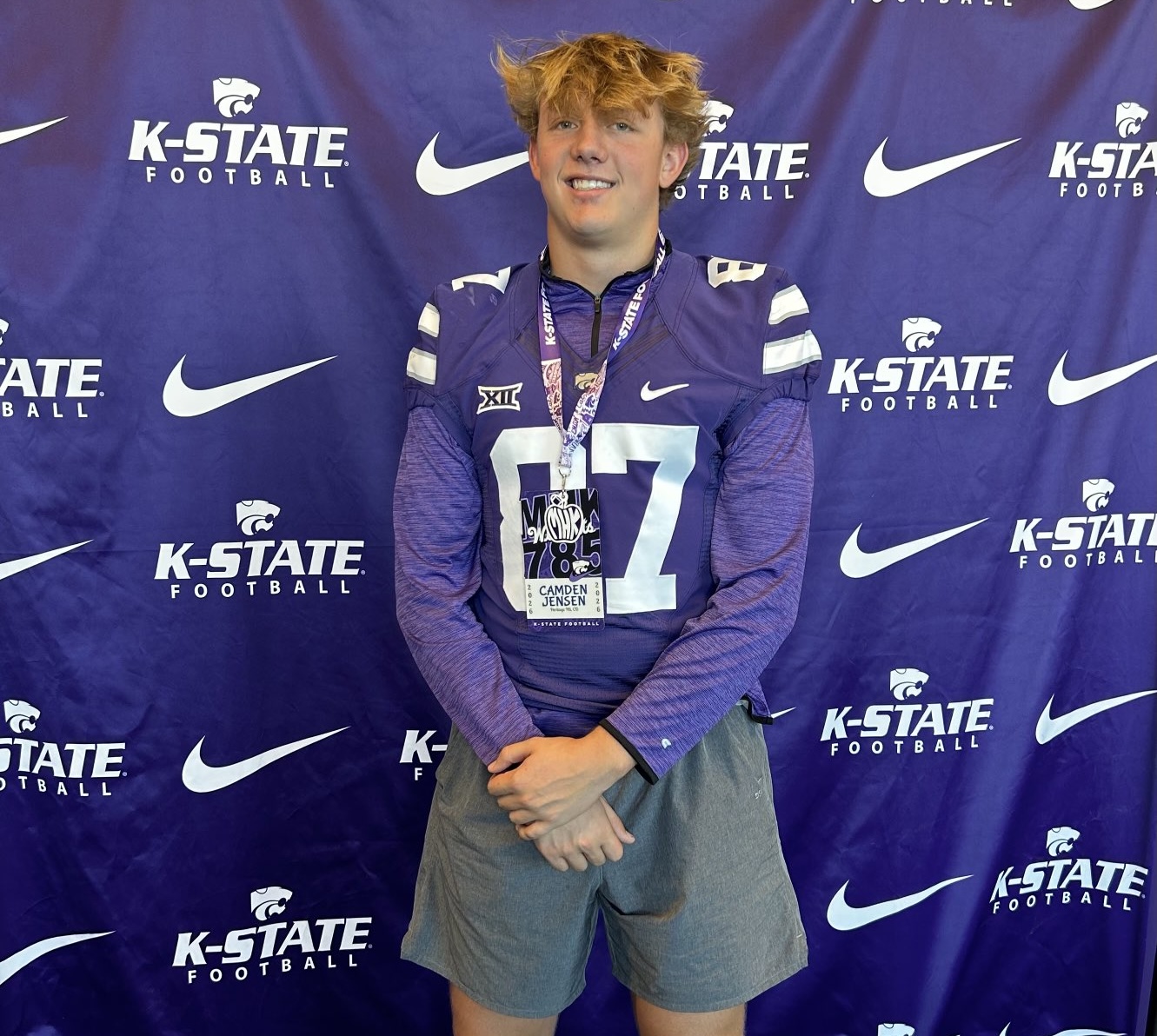 2026 4-star TE Camden Jensen during an unofficial visit to Kansas State. (Photo courtesy of Camden Jensen)