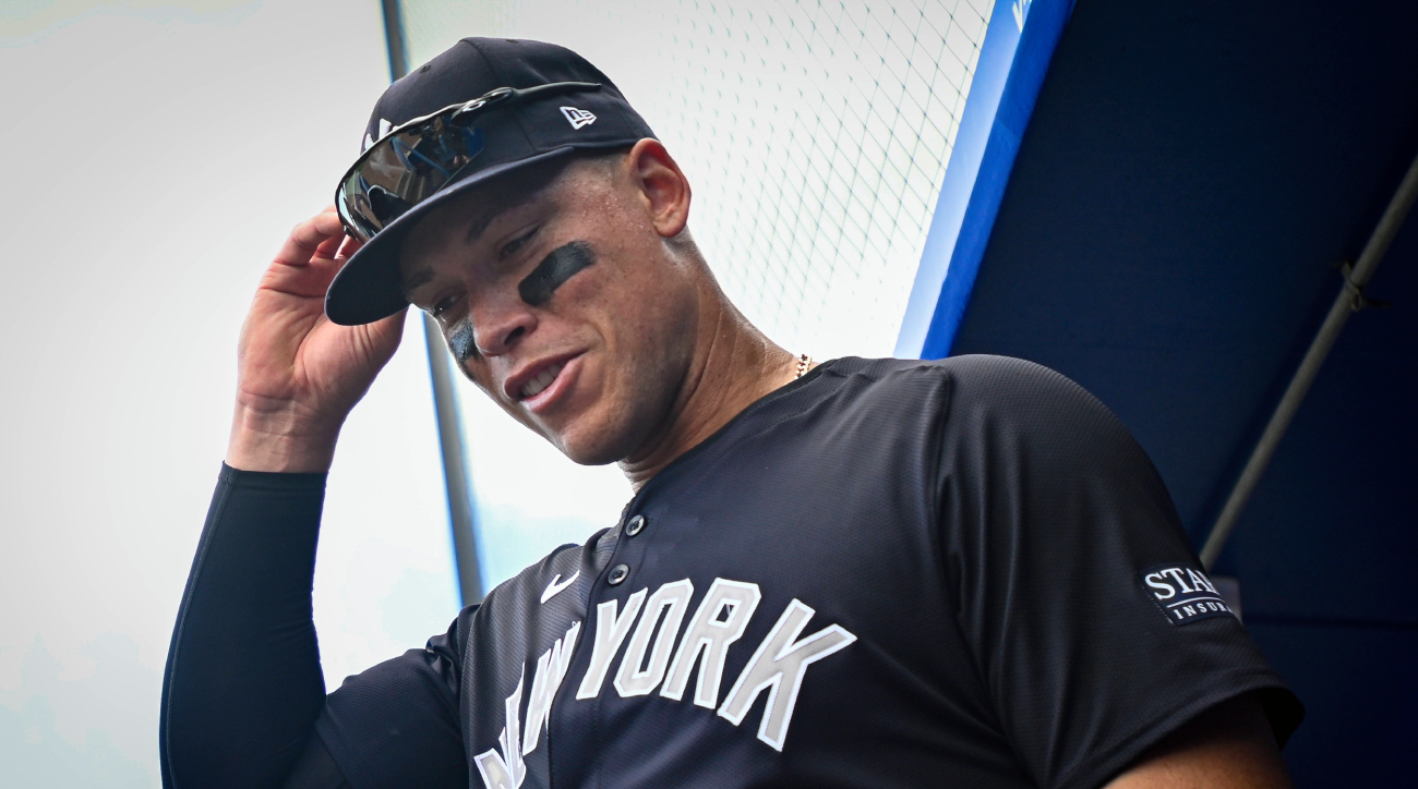 Aaron Judge during a New York Yankees 2024 spring training game.