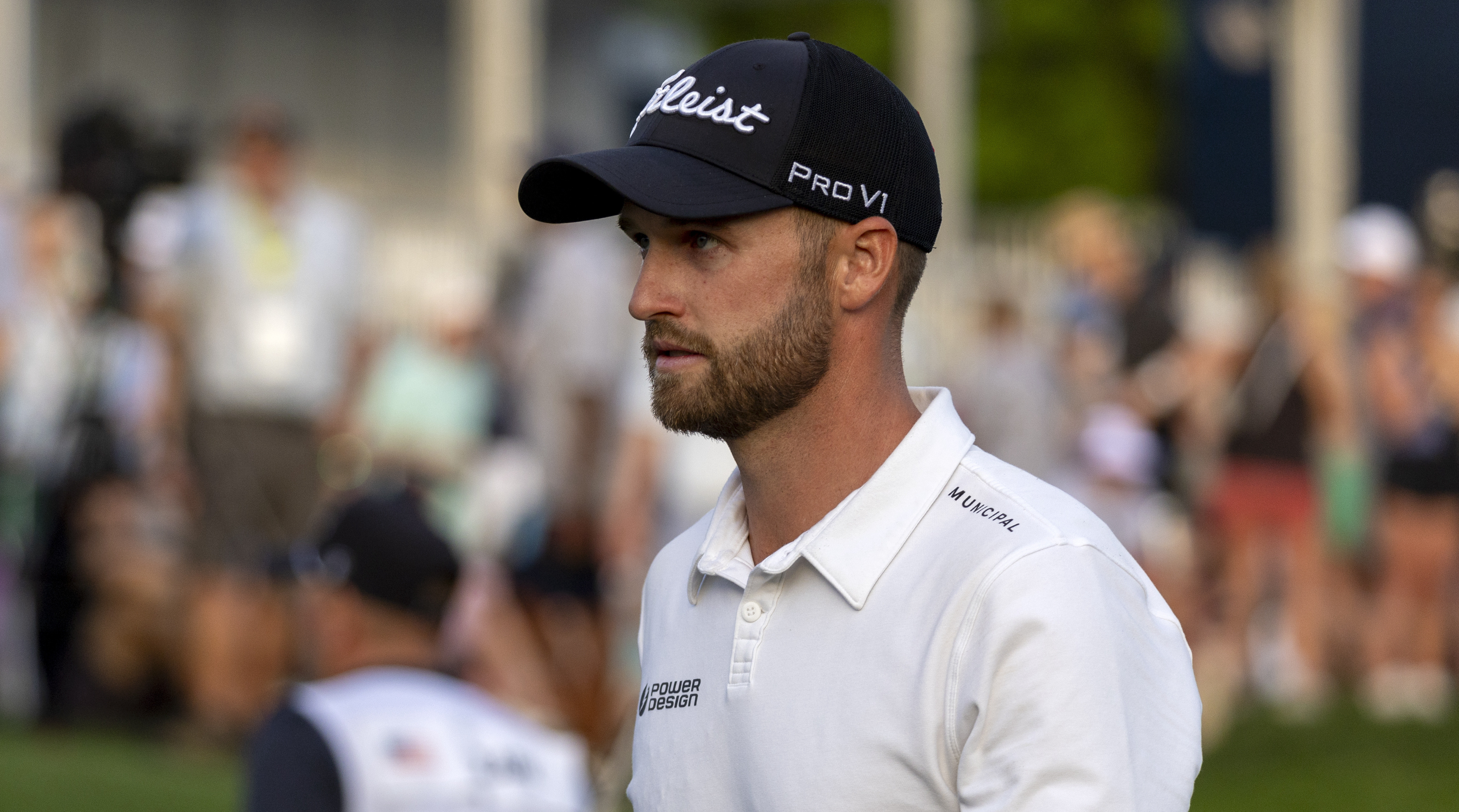 Wyndham Clark walks from the 18th green during the third round of THE PLAYERS Championship golf tournament.