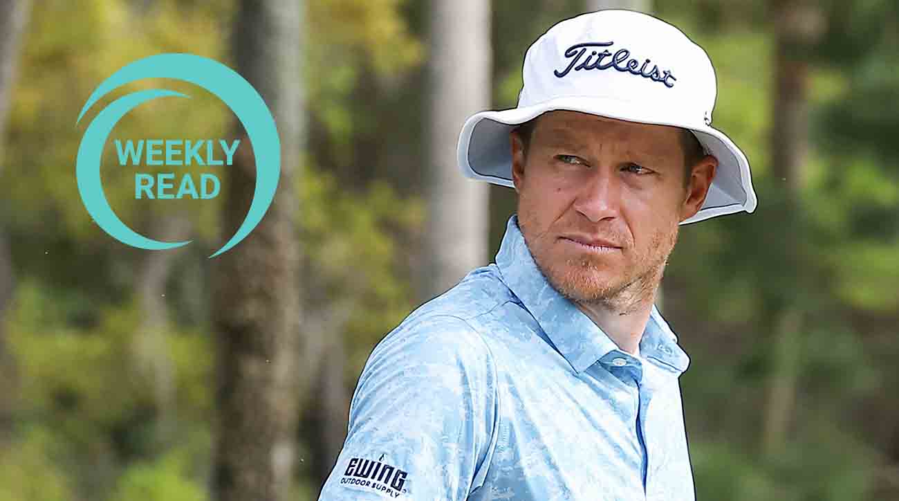Peter Malnati is pictured at the 2024 Players Championship along with the SI Golf Weekly Read logo.