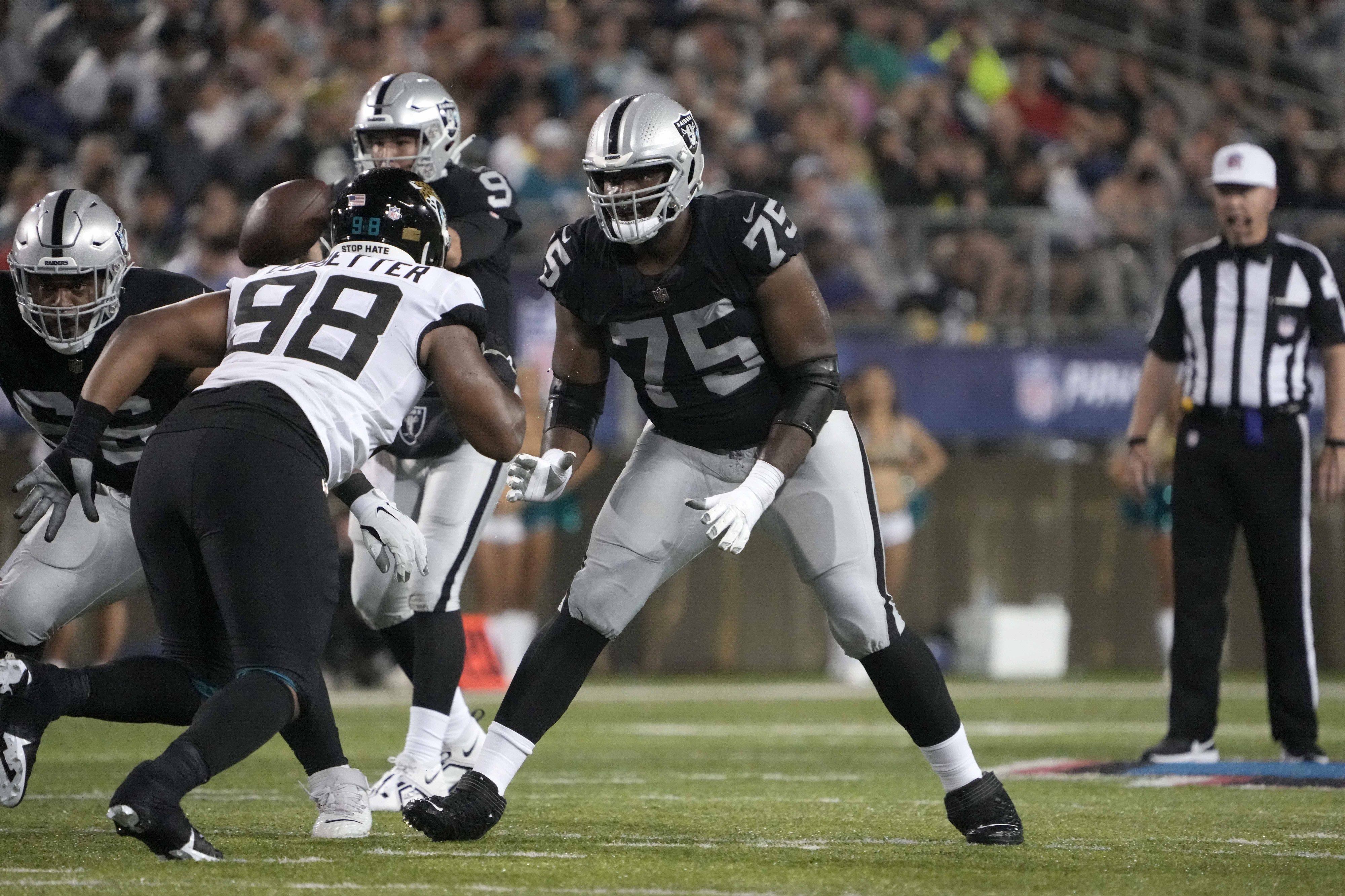 Offensive tackle Brandon Parker spent six years with the Las Vegas Raiders, playing just 59 games.
